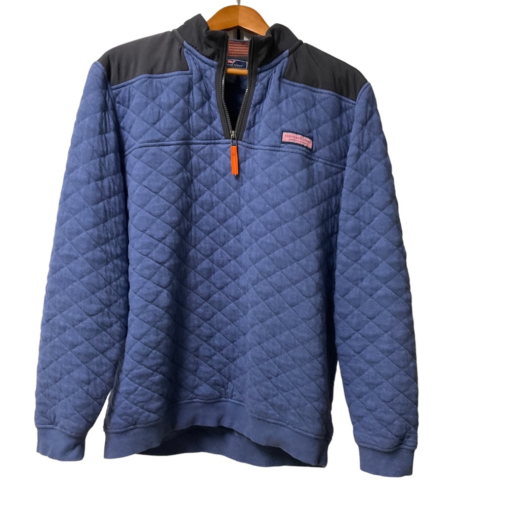 Vineyard Vines Men’s Nylon Quilted Shep Shirt  Blue- L